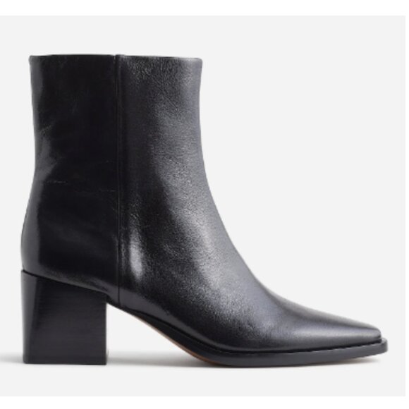 Madewell The Ardin Ankle Boot Leather Block Heel Size 9.5 Black NWOB $198 - Picture 2 of 13